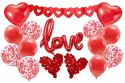 Balony serca płatki róż balon LOVE na Walentynki Balony serca płatki róż balon LOVE na Walentynki