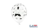 Balony 30cm, Piłkarz i piłki, Pastel White (1 op. / 6 szt.)