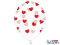 Balony 30cm, Serduszka, Crystal Clear (1 op. / 6 szt.)