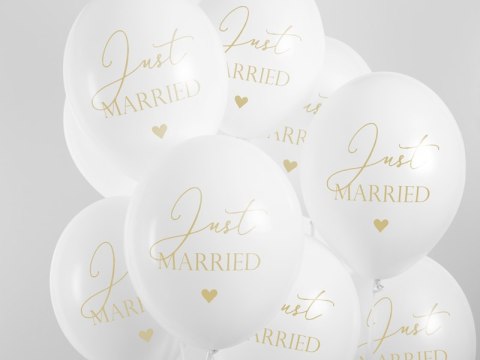 Balony 30cm, Just Married, P. Pure White (1 op. / 6 szt.) Balony 30cm, Just Married, P. Pure White (1 op. / 6 szt.)