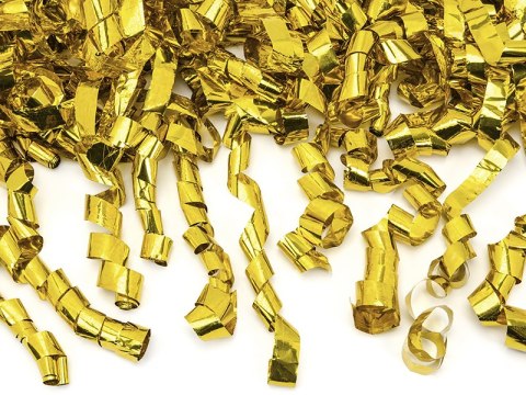 Tuba z serpentynami, złoty, 80cm Tuba z serpentynami, złoty, 80cm