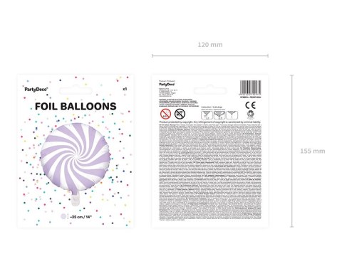 Balon foliowy Cukierek, 35cm, jasny liliowy Balon foliowy Cukierek, 35cm, jasny liliowy