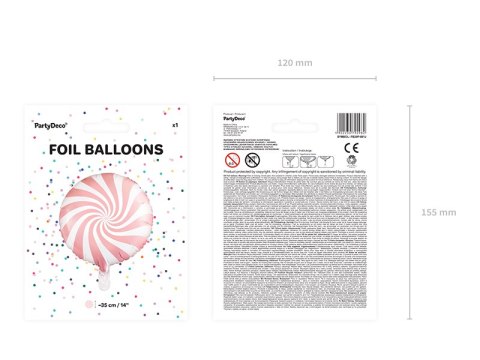 Balon foliowy Cukierek, 35cm, jasny różowy Balon foliowy Cukierek, 35cm, jasny różowy