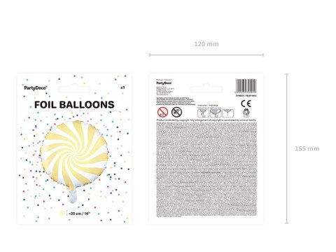 Balon foliowy Cukierek, 35cm, jasny żółty Balon foliowy Cukierek, 35cm, jasny żółty