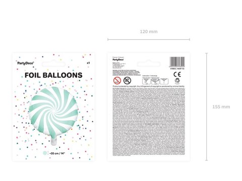 Balon foliowy Cukierek, 35cm, miętowy Balon foliowy Cukierek, 35cm, miętowy