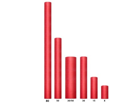 Tiul gładki, czerwony, 0,3 x 50m (1 szt. / 50 mb.) Tiul gładki, czerwony, 0,3 x 50m (1 szt. / 50 mb.)