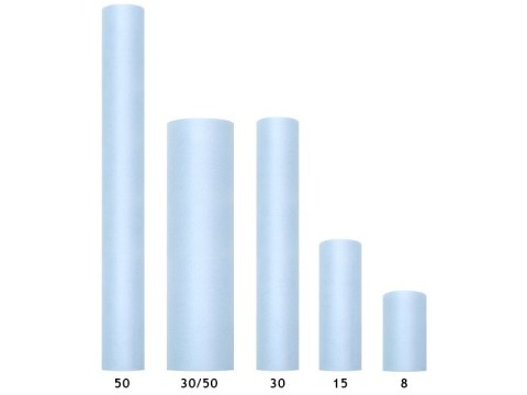 Tiul gładki, sztywny, błękit, 0,3 x 50m (1 szt. / 50 mb.) Tiul gładki, sztywny, błękit, 0,3 x 50m (1 szt. / 50 mb.)