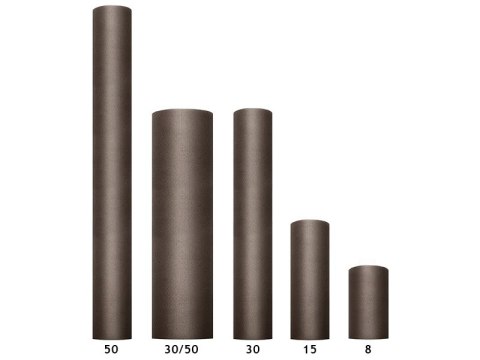 Tiul gładki, sztywny, brązowy, 0,3 x 50m (1 szt. / 50 mb.) Tiul gładki, sztywny, brązowy, 0,3 x 50m (1 szt. / 50 mb.)