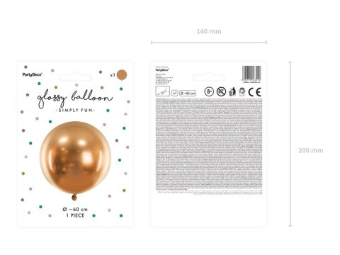 Balon okrągły Glossy 60cm, złoty Balon okrągły Glossy 60cm, złoty