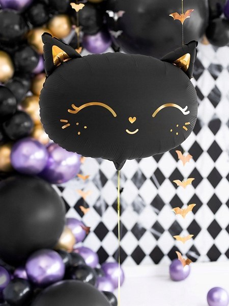 Balon foliowy CZARNY KOTEK kot Halloween 48cm hel Balon foliowy CZARNY KOTEK kot Halloween 48cm hel