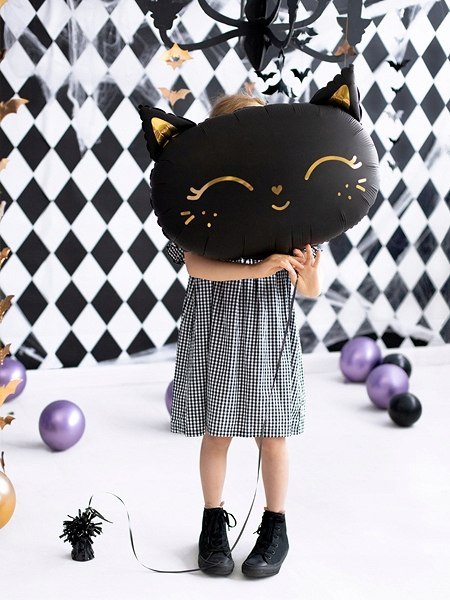 Balon foliowy CZARNY KOTEK kot Halloween 48cm hel Balon foliowy CZARNY KOTEK kot Halloween 48cm hel