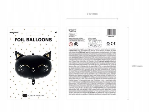 Balon foliowy CZARNY KOTEK kot Halloween 48cm hel Balon foliowy CZARNY KOTEK kot Halloween 48cm hel
