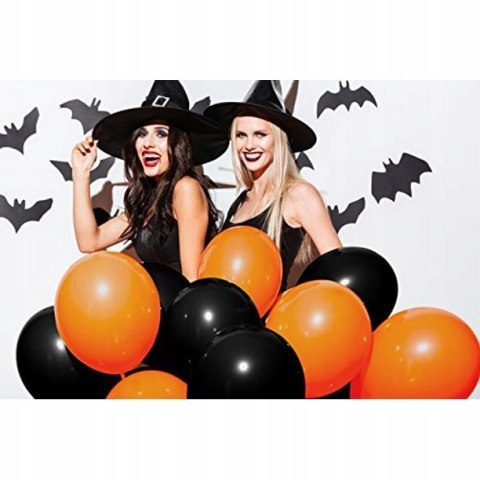 Balony czarne pomarańczowe na Halloween 25cm 20szt Balony czarne pomarańczowe na Halloween 25cm 20szt