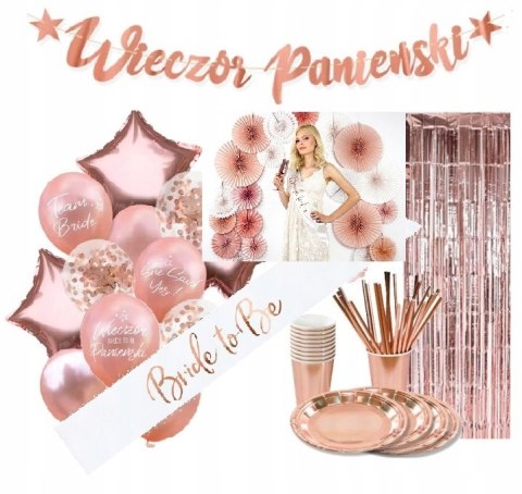 Balony szarfa dekoracje wieczór panieński rosegold Balony szarfa dekoracje wieczór panieński rosegold