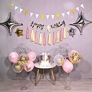 Balony z konfetti na roczek baby shower chrzest Balony z konfetti na roczek baby shower chrzest