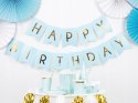 Baner HAPPY BIRTHDAY niebieski na urodziny roczek Baner HAPPY BIRTHDAY niebieski na urodziny roczek