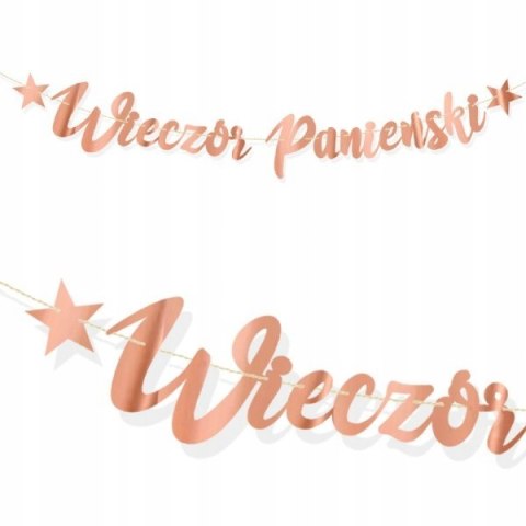 Baner na Wieczór Panieński różowe złoto lustrzany Baner na Wieczór Panieński różowe złoto lustrzany