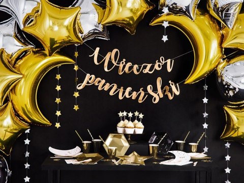 Baner napis na Wieczór Panieński złoty lustrzany Baner napis na Wieczór Panieński złoty lustrzany