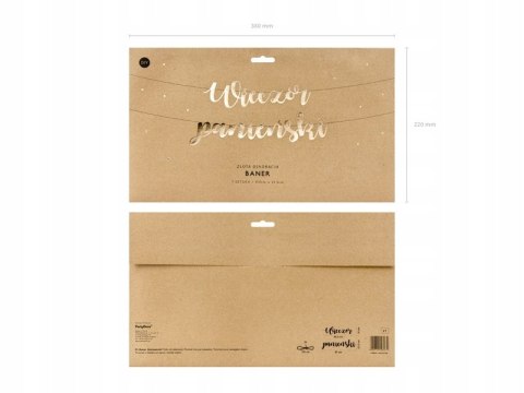 Baner napis na Wieczór Panieński złoty lustrzany Baner napis na Wieczór Panieński złoty lustrzany