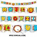 Girlanda na roczek baner napis moje urodziny 15wz Girlanda na roczek baner napis moje urodziny 15wz