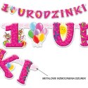 Zestaw urodzinowy balony na roczek 1 urodziny róż Zestaw urodzinowy balony na roczek 1 urodziny róż