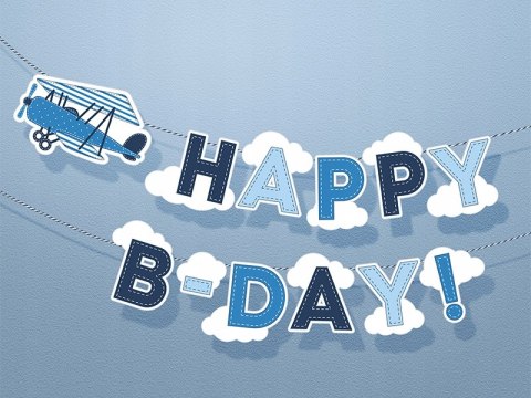 Baner girlanda na roczek urodziny Happy Birthday Baner girlanda na roczek urodziny Happy Birthday