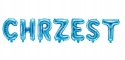 Napis z balonów CHRZEST balony literki niebieskie Napis z balonów CHRZEST balony literki niebieskie