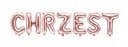 Napis z balonów CHRZEST balony ozdoby różowe złoto Napis z balonów CHRZEST balony ozdoby różowe złoto