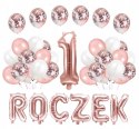 ZESTAW balony świeczka ozdoby na 1 urodziny ROCZEK ZESTAW balony świeczka ozdoby na 1 urodziny ROCZEK