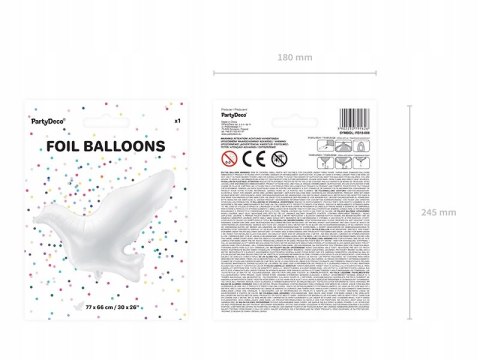Balon foliowy GOŁĄB duży na HEL dekoracje KOMUNIA Balon foliowy GOŁĄB duży na HEL dekoracje KOMUNIA