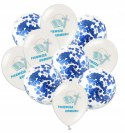 Balony dekoracje komunijne na I Komunię z konfetti Balony dekoracje komunijne na I Komunię z konfetti