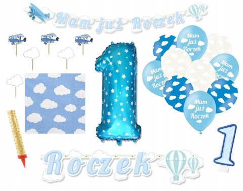 Balony girlanda serwetki topper zestaw na roczek Balony girlanda serwetki topper zestaw na roczek
