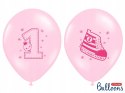Balony z konfetti dekoracje na roczek różowe złoto