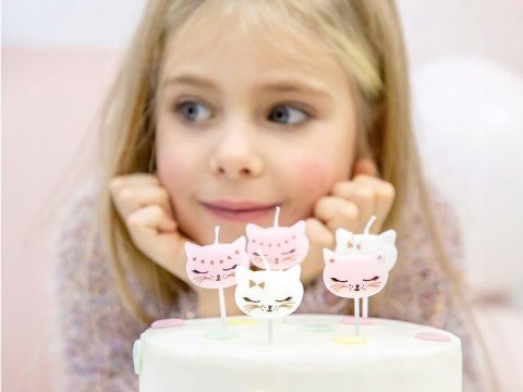 Świeczki urodzinowe na tort z kotem kot koty 6szt Świeczki urodzinowe na tort z kotem kot koty 6szt
