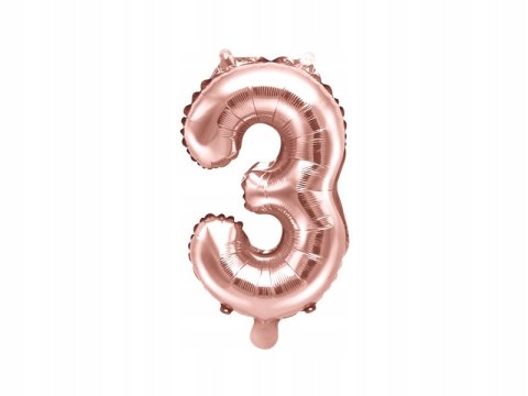 Zestaw balonów cyfra 3 trzecie urodziny rosegold Zestaw balonów cyfra 3 trzecie urodziny rosegold