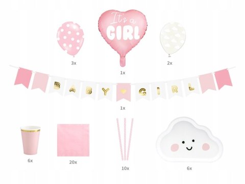 Balony girlanda zestaw na Baby Shower IT'S A GIRL Balony girlanda zestaw na Baby Shower IT'S A GIRL