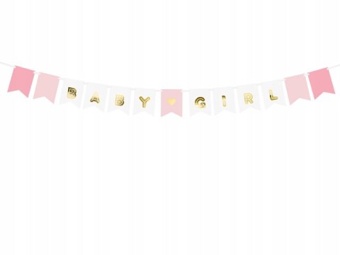 Girlanda na Baby Shower narodziny dziewczynki GIRL Girlanda na Baby Shower narodziny dziewczynki GIRL