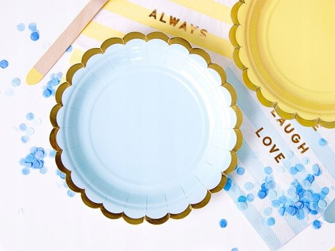 Talerzyki niebieskie roczek chrzest baby shower x6 Talerzyki niebieskie roczek chrzest baby shower x6