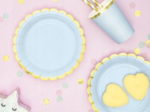 Talerzyki niebieskie roczek chrzest baby shower x6 Talerzyki niebieskie roczek chrzest baby shower x6