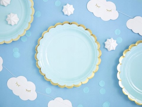 Talerzyki niebieskie roczek chrzest baby shower x6 Talerzyki niebieskie roczek chrzest baby shower x6