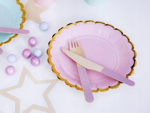 Talerzyki różowe na roczek chrzest baby shower x6 Talerzyki różowe na roczek chrzest baby shower x6