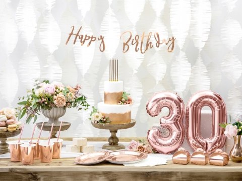 Talerzyki różowe złoto panieński urodziny 18cm x6 Talerzyki różowe złoto panieński urodziny 18cm x6