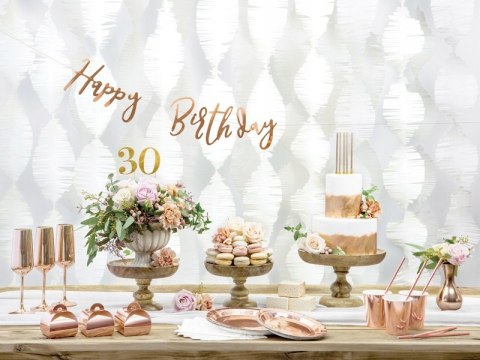 Talerzyki różowe złoto panieński urodziny 18cm x6 Talerzyki różowe złoto panieński urodziny 18cm x6