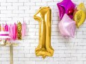 Balony z konfetti ozdoby na 1 roczek HEL róż złote Balony z konfetti ozdoby na 1 roczek HEL róż złote