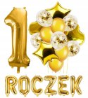 Wielki zestaw balony dekoracje na ROCZEK złote HEL Wielki zestaw balony dekoracje na ROCZEK złote HEL