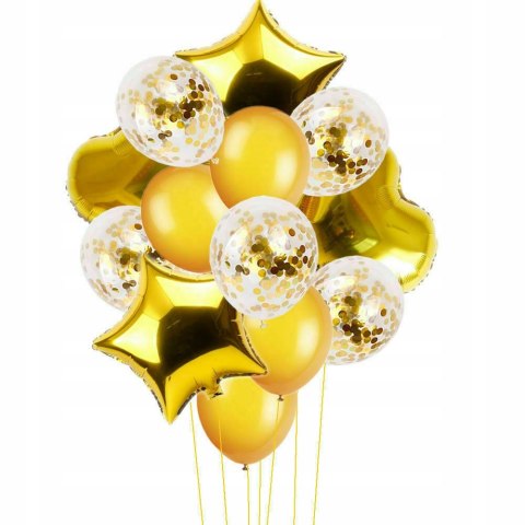 Wielki zestaw balony dekoracje na ROCZEK złote HEL Wielki zestaw balony dekoracje na ROCZEK złote HEL