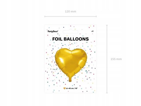 Balon w kształcie serca złoty na Wesele Hel 45cm Balon w kształcie serca złoty na Wesele Hel 45cm