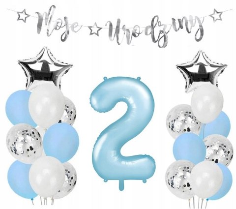 Balony dekoracje baner na drugie 2 urodziny HEL Balony dekoracje baner na drugie 2 urodziny HEL