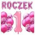 Balony z konfetti napis cyfra 1 zestaw na ROCZEK Balony z konfetti napis cyfra 1 zestaw na ROCZEK