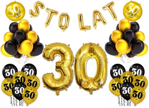 Balony na trzydzieste cyfry z liczbą 30 urodziny Balony na trzydzieste cyfry z liczbą 30 urodziny